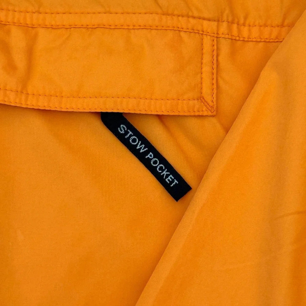 The North Face Mens XL Orange Black Colorblock Anorak Pullover Jacket